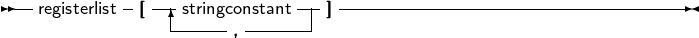 --registerlist- [--|stringconstant---]----------------------------------
               ------,------
     