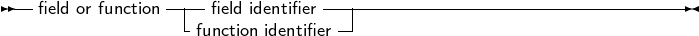 --field or function-|--field identifier----------------------------------
                -function identifier--
     